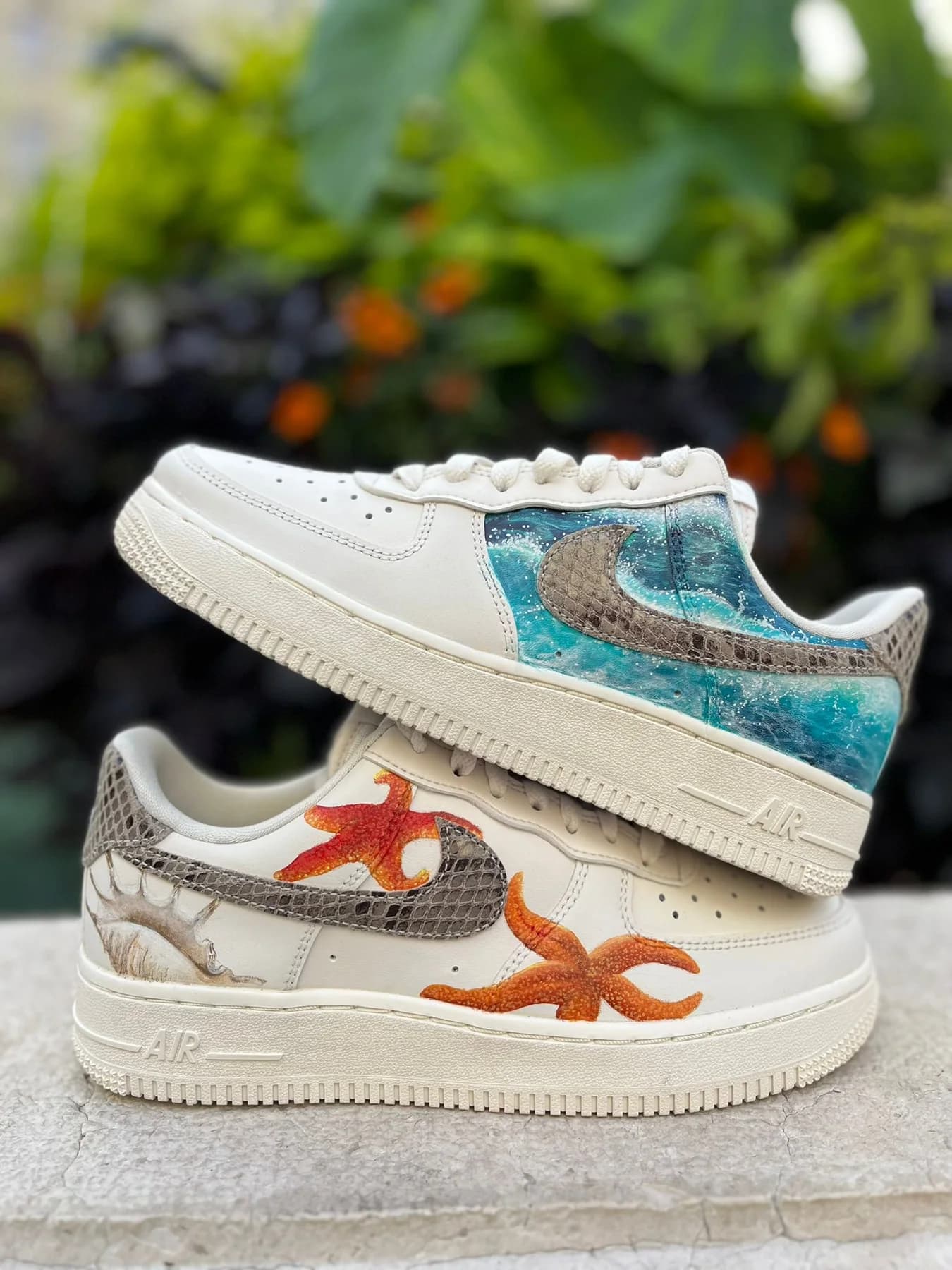 Customisation de sneakers inspirée de l'océan